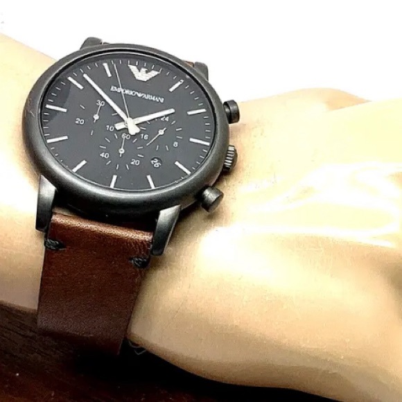 NWT Emporio Armani Brown Men Dress Watch - Picture 3 of 7